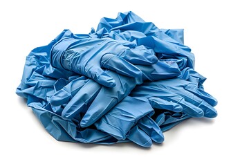 Surgical Gloves Pile Isolated on White