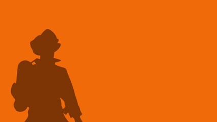 international firefighters' day animated background illustration with firefighters silhouette animation