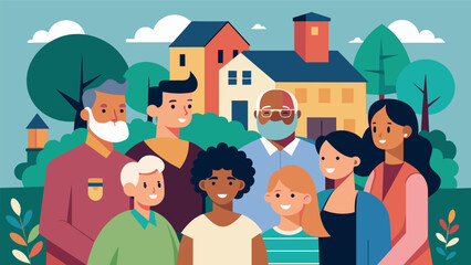 A cohousing project promoting cultural diversity and inclusion where residents from different backgrounds come together to create a harmonious - obrazy, fototapety, plakaty