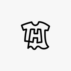 h letter kid tee tshirt apparel clothing monogram logo vector icon illustration