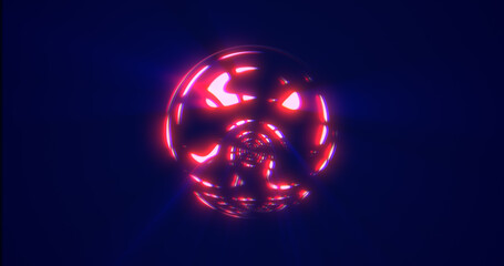 Purple glass energy plasma futuristic magic round ball sphere. Abstract background