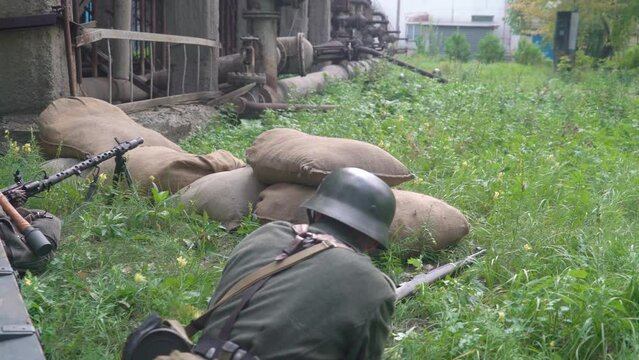 June 5, 2020, Chelyabinsk Russia: World War II battle reenactment