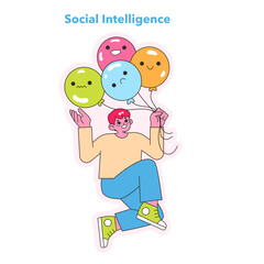 Social Intelligence concept. Vector illustration.