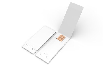 Blank toothpick drawer paper box for branding. 3d render illustration.