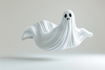 A ghostly figure is floating in the air, with its eyes wide open