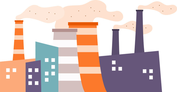 recommend clip art: Factories Contaminate Air Pollution with Smoke