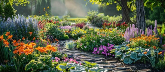 Garden filled with flowers and plants