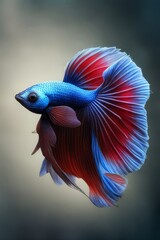 Fototapeta premium a Siamese fighting fish swimming isolated on white background