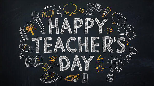 Happy Teacher's day World Teacher's Day Greeting Card, Background, Poster, Banner, World Teacher's Day concept, 3D illustrations