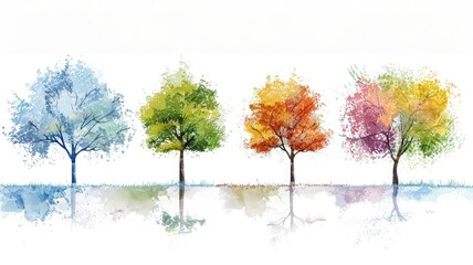 spring, summer, fall, and winter (Art tree)