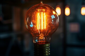 light bulb on black background , business ideas, coming up with ideas