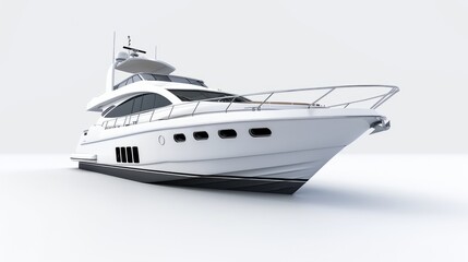 Luxury yacht isolated on a white background, 3D render using generative ai