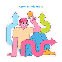 Open-Mindedness concept. Vector illustration.