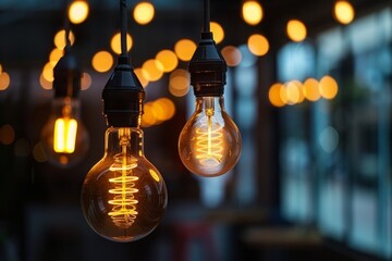 light bulb on black background , business ideas, coming up with ideas - obrazy, fototapety, plakaty