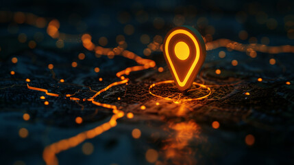 pin location icon for navigation or map, Generative Ai - obrazy, fototapety, plakaty