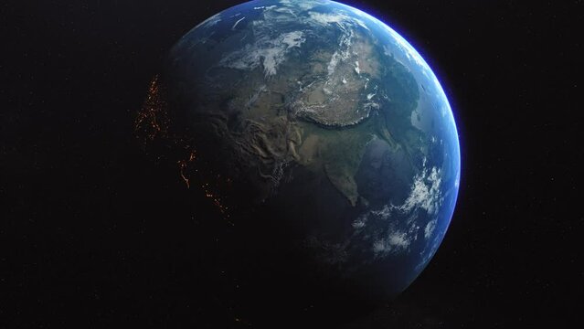 India New Delhi Cinematic Planet Earth Slow Orbit Zoom in Bharat Asia