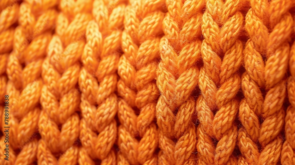 Fototapete woven orange wool fabric texture hand knitted textile canvas background patchwork carpet backdrop fa