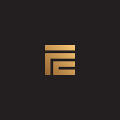 FC monogram logo in square shape - gold color.