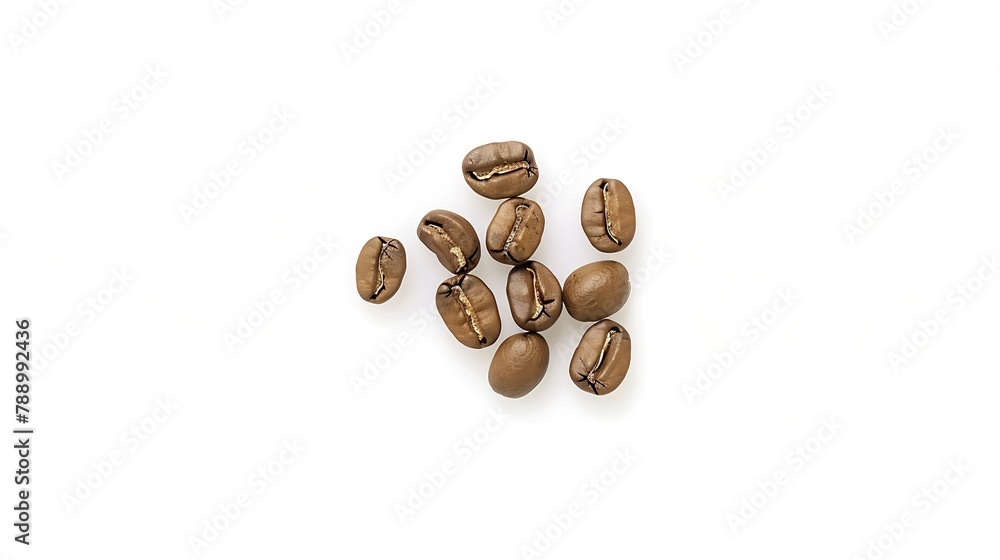 Poster coffee beans isolated on white background top view flat lay : generative ai