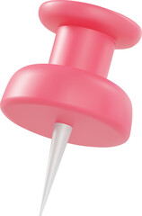 Cute 3D Pink pin icon.