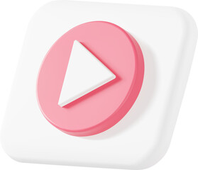 3D Realistic Play button icon.