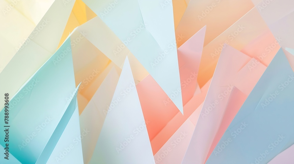 Poster Geometric pastel color paper background : Generative AI