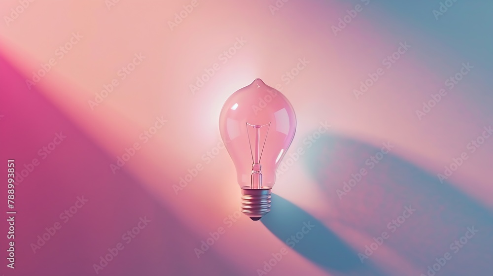 Poster one out unique idea light bulb concept flat lay : generative ai