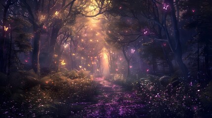 MAGIC FOREST BACKGROUND WALLPAPER