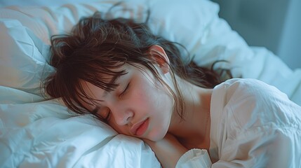 Woman Sleeping Soundly. Generative AI