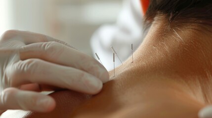 Acupuncture Therapy Back Close-Up