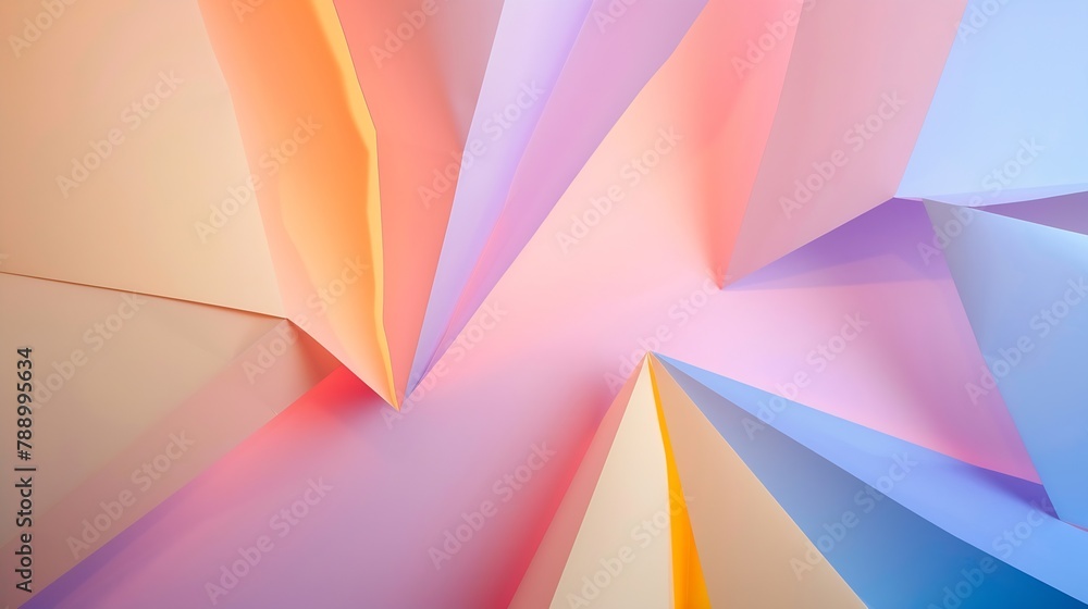 Aufkleber geometric pastel color paper background : generative ai
