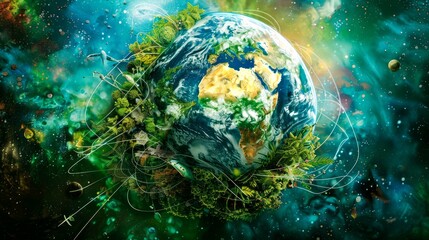 Fototapeta na wymiar earth day using theme save earth for best future, photograph, background