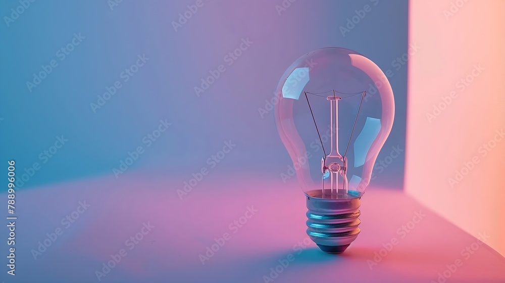 Poster one out unique idea light bulb concept flat lay : generative ai