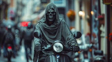 Grim Reaper on Scooter: Hipster Street