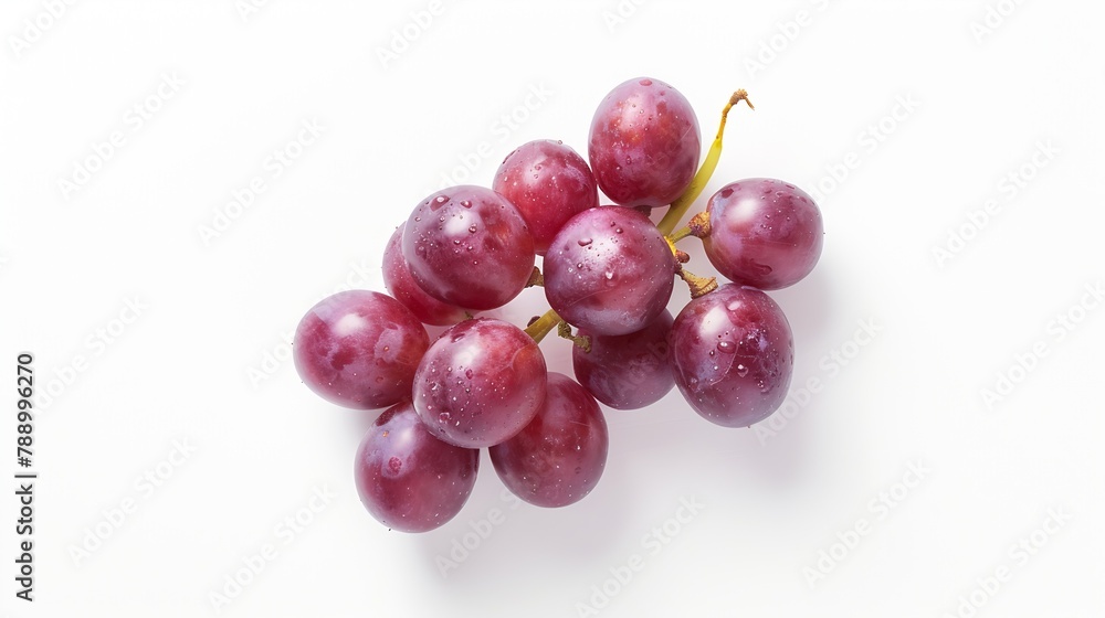 Leinwandbilder red grape isolated on white background top view flat lay : generative ai