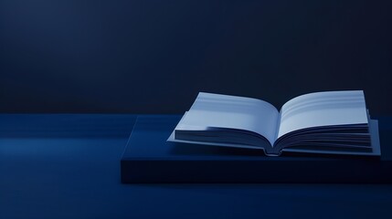 Open and closed books on dark blue table : Generative AI