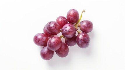 Red grape isolated on white background top view flat lay : Generative AI