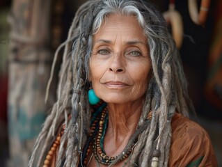 Mature Woman with Dreadlocks