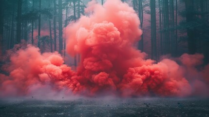 Red Smoke Explosion Effect