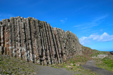 Basalt columns of Giant's Causeway on the coast of Northern Ireland 