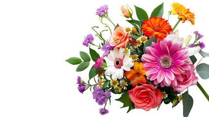  Colorful bouquet of flowers on a white background
