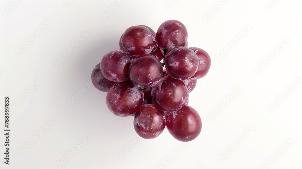 Leinwandbilder red grape isolated on white background top view flat lay : generative ai