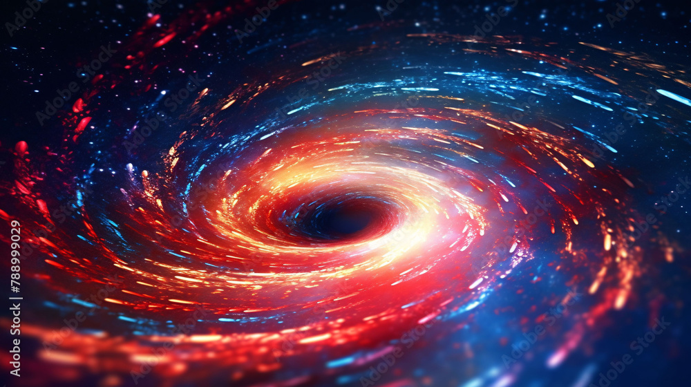 Wall mural digital galaxy colorful black hole scene abstract graphic poster web page ppt background