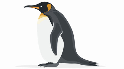 Penguin flat vector illustration. Arctic bird with bl
