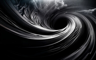 Monochromatic Abstract Vortex - A Representation of Motion and Energy in Modern Design - obrazy, fototapety, plakaty