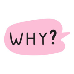 Why? Speech bubble. Flat design. Vector illustration on white background.