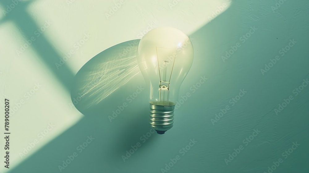 Poster One out unique idea light bulb concept  Flat lay : Generative AI