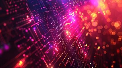 Futuristic circuitry and connectivity concept illustration - Digital innovation and information technology development in business