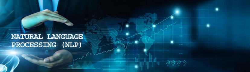 Natural language processing (NLP) with artificial intelligence . Moreover,Businessman hold their...