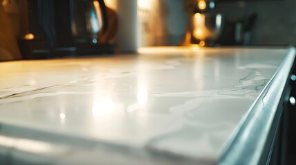 A detail close up image of a stylish kitchen counter top : Generative AI - Powered by Adobe